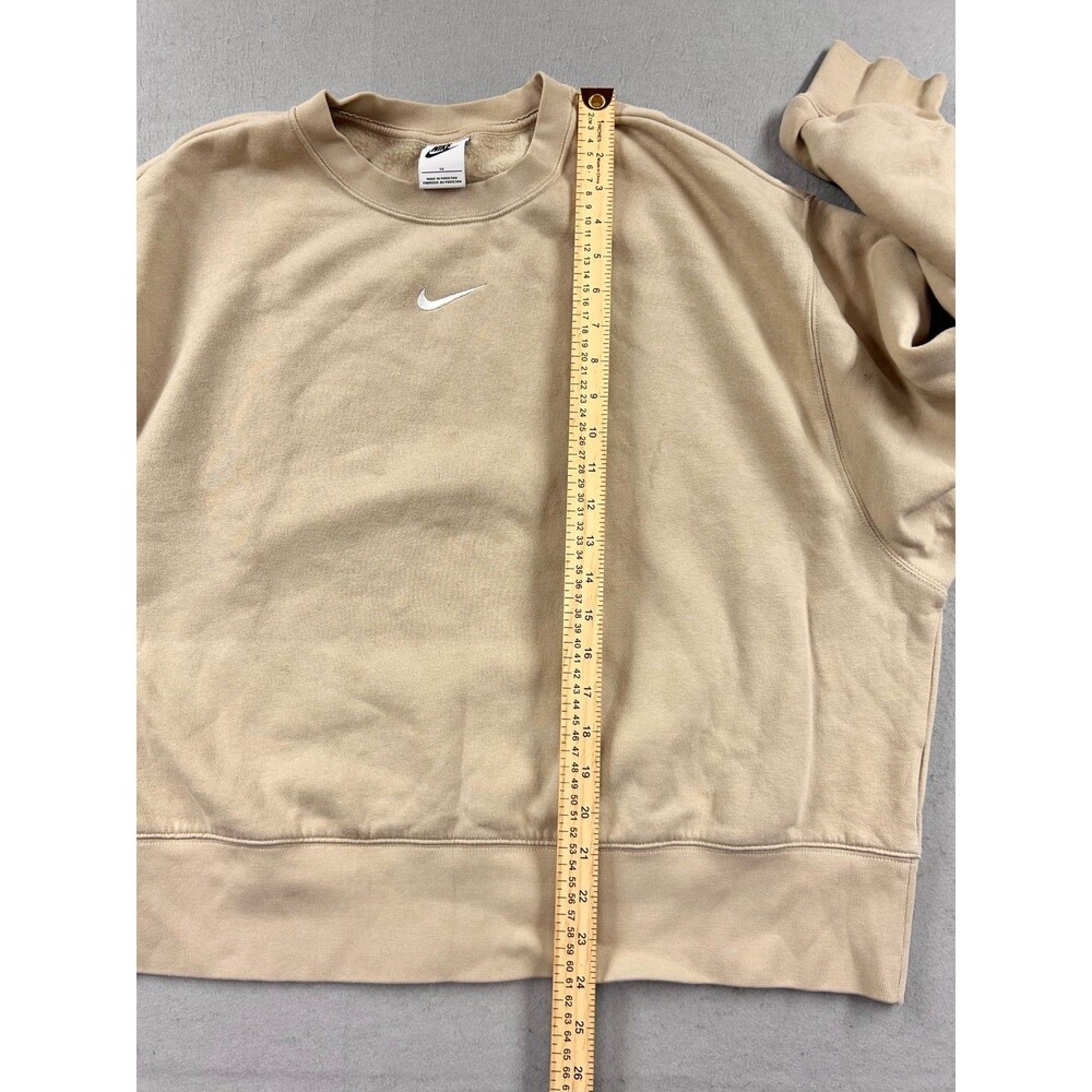 Nike Women’s Phoenix Fleece Oversized Tan Crewneck Sweatshirt Pullover 1x - Picture 11 of 12